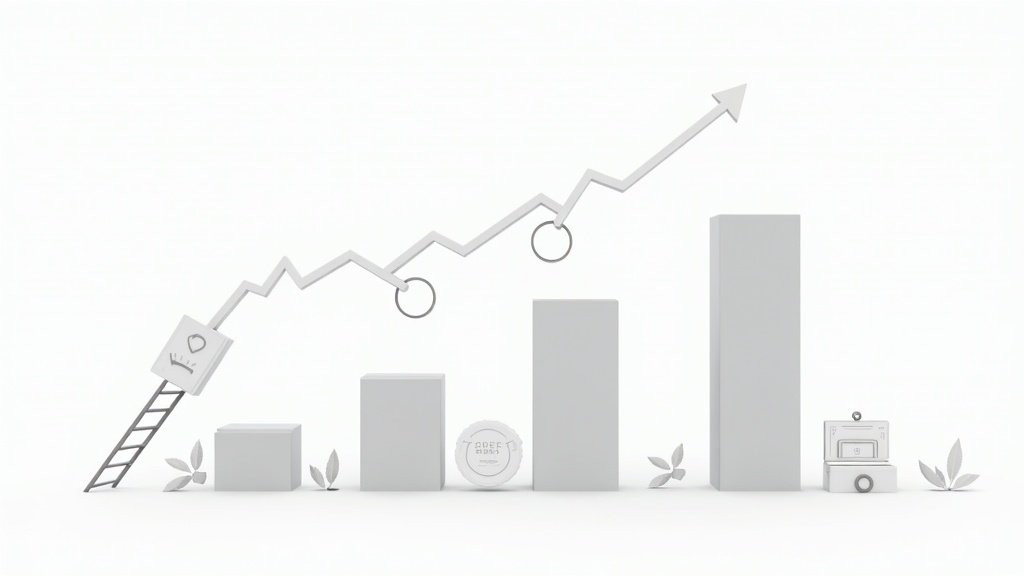 An illustration showing digital learning modules merging with traditional career pathways